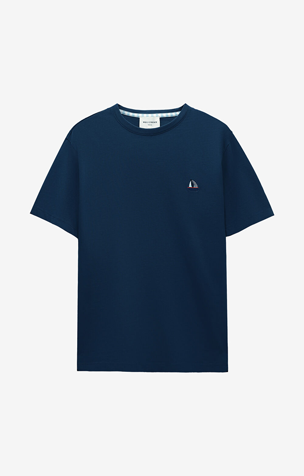 T-shirt z bawełny merceryzowanej z haftem - 2