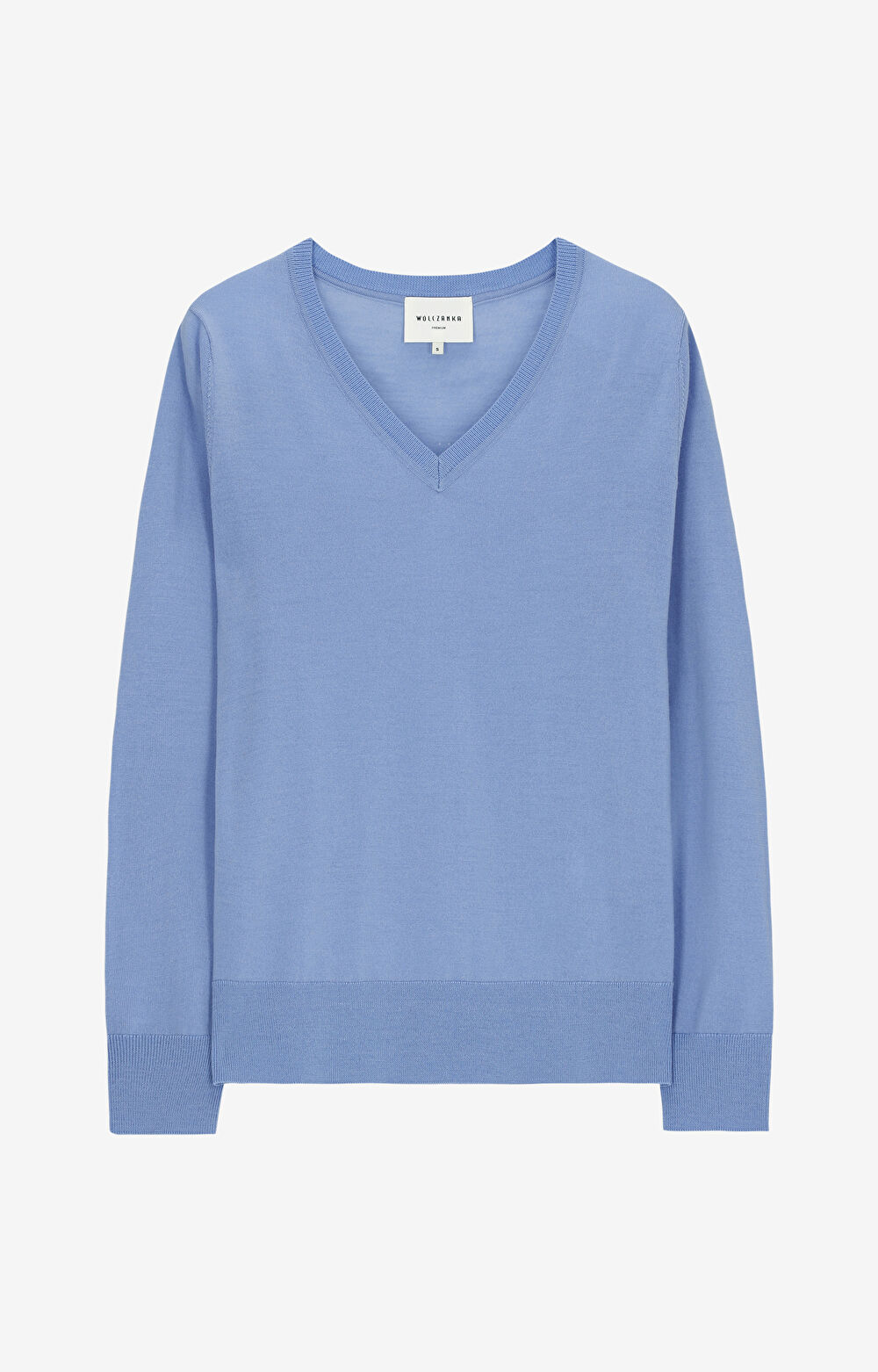 Sweter v-neck z wełny merino - 2