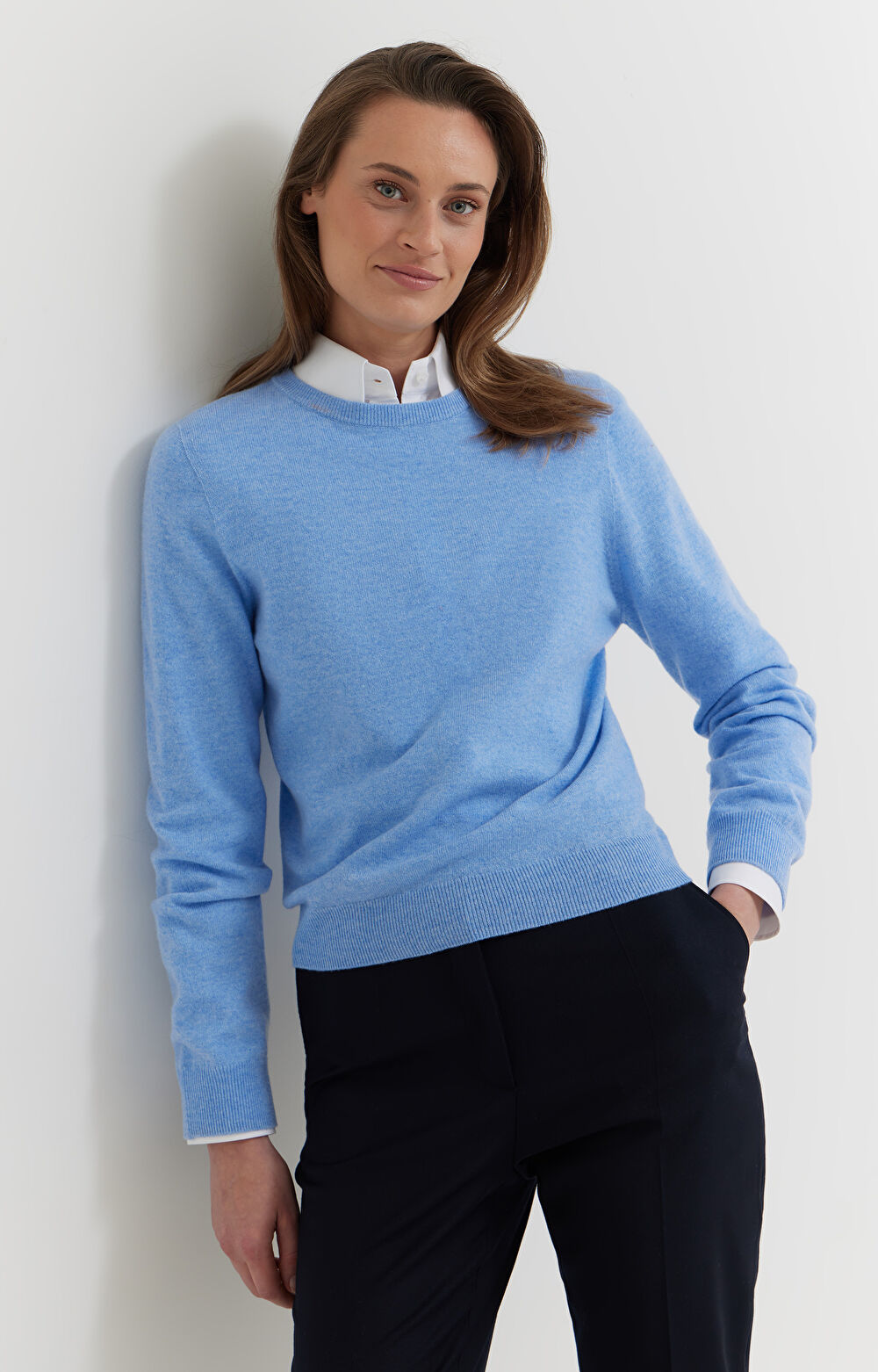 Sweter z melanżowej wełny merino