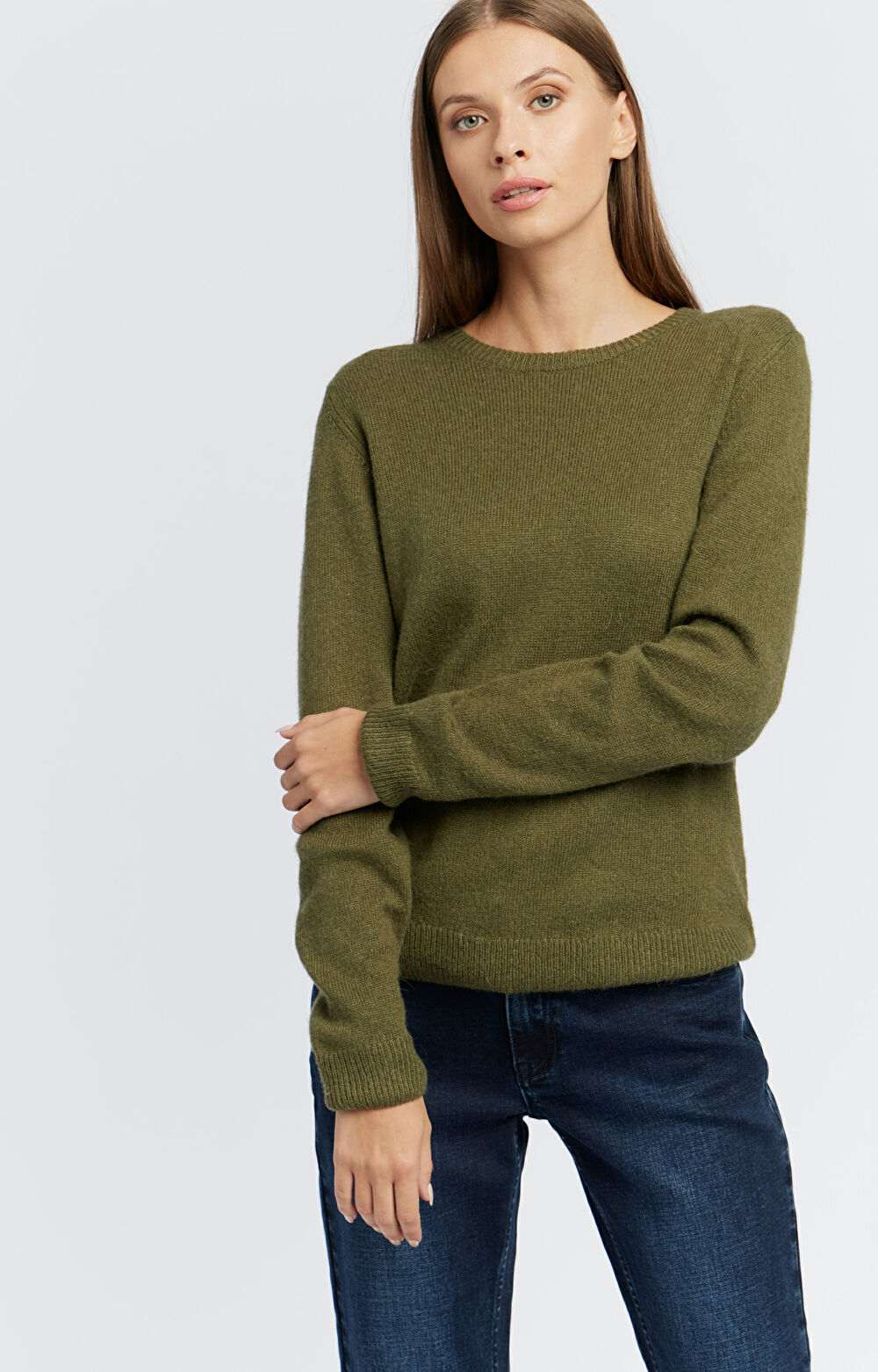 Gładki sweter z dodatkiem alpaki
