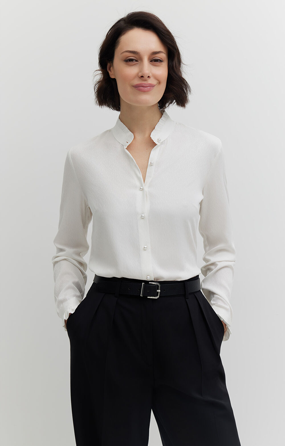 Koszula z wiskozy z fakturą - 3