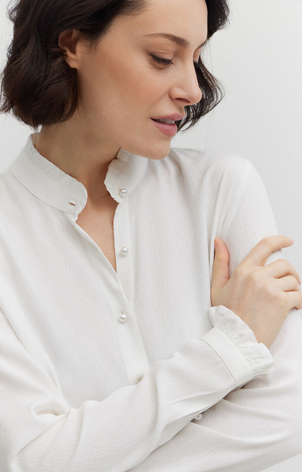 Koszula z wiskozy z fakturą - 6