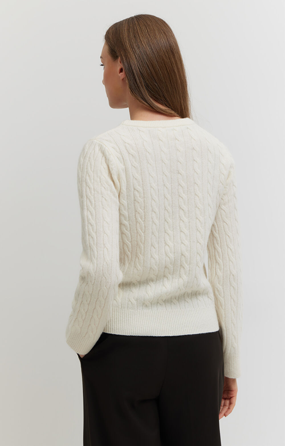 Sweter z wełny z warkoczowym splotem - 3