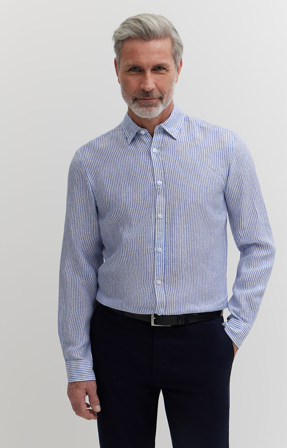 Lniana koszula w paski - 2