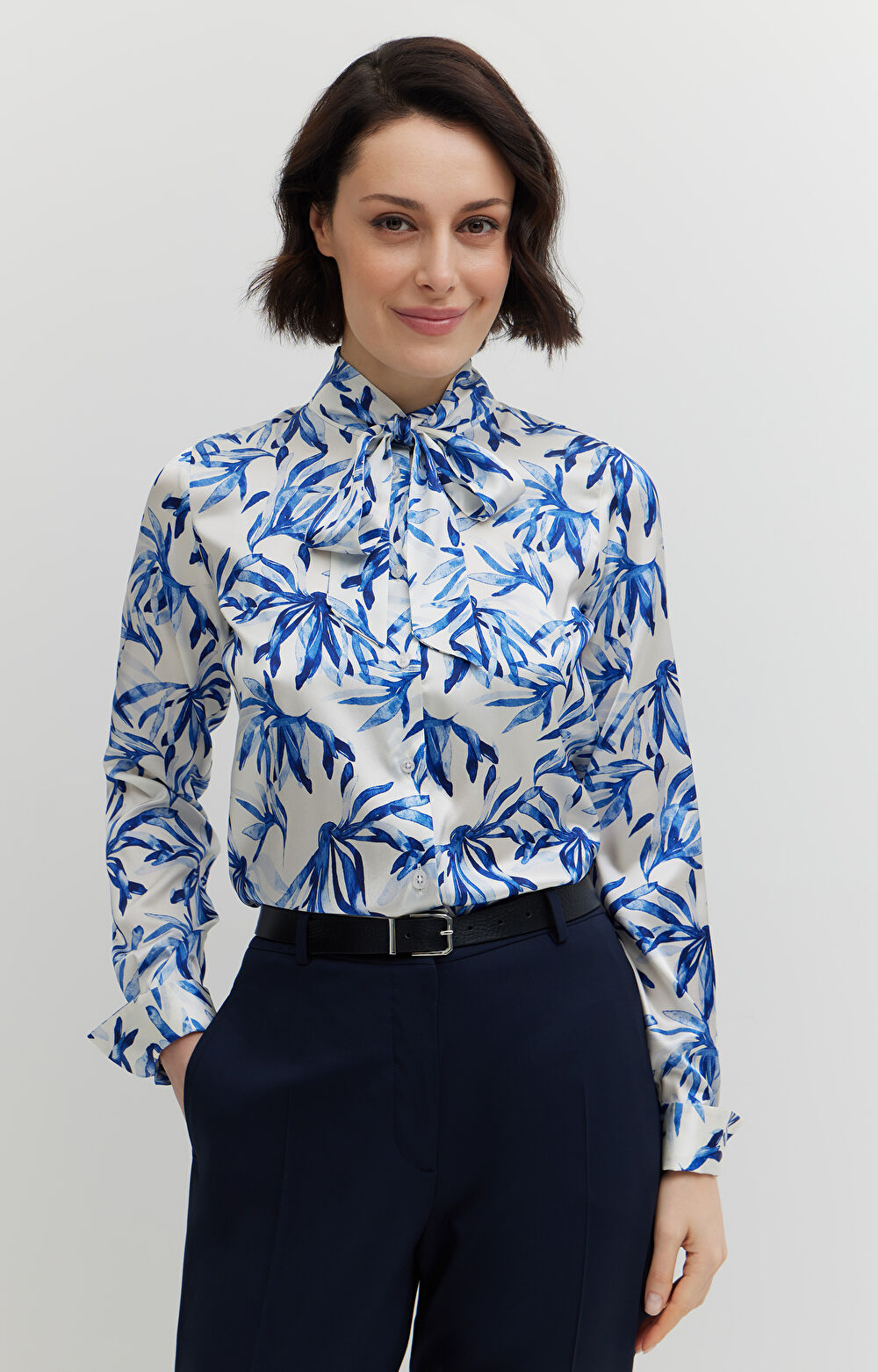 Koszula z jedwabiu w kwiaty - 2