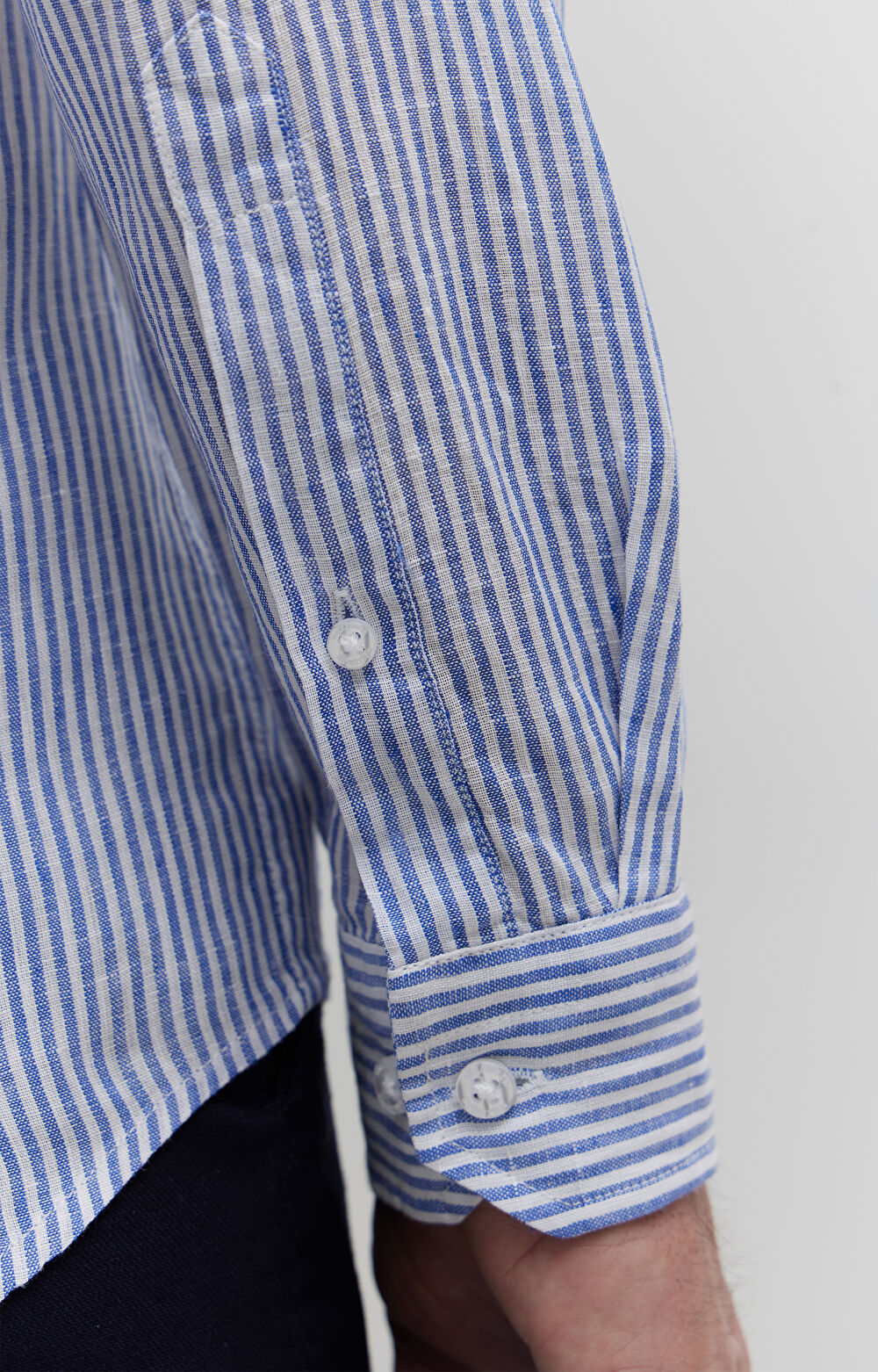 Lniana koszula w paski - 5