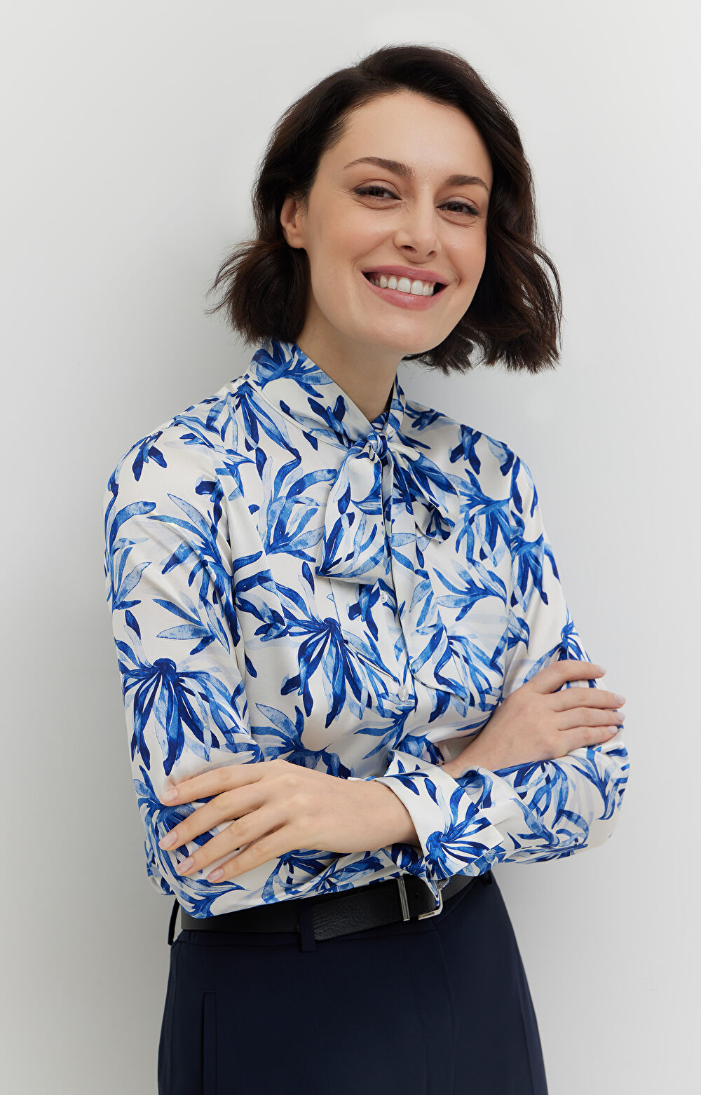 Koszula z jedwabiu w kwiaty - 5