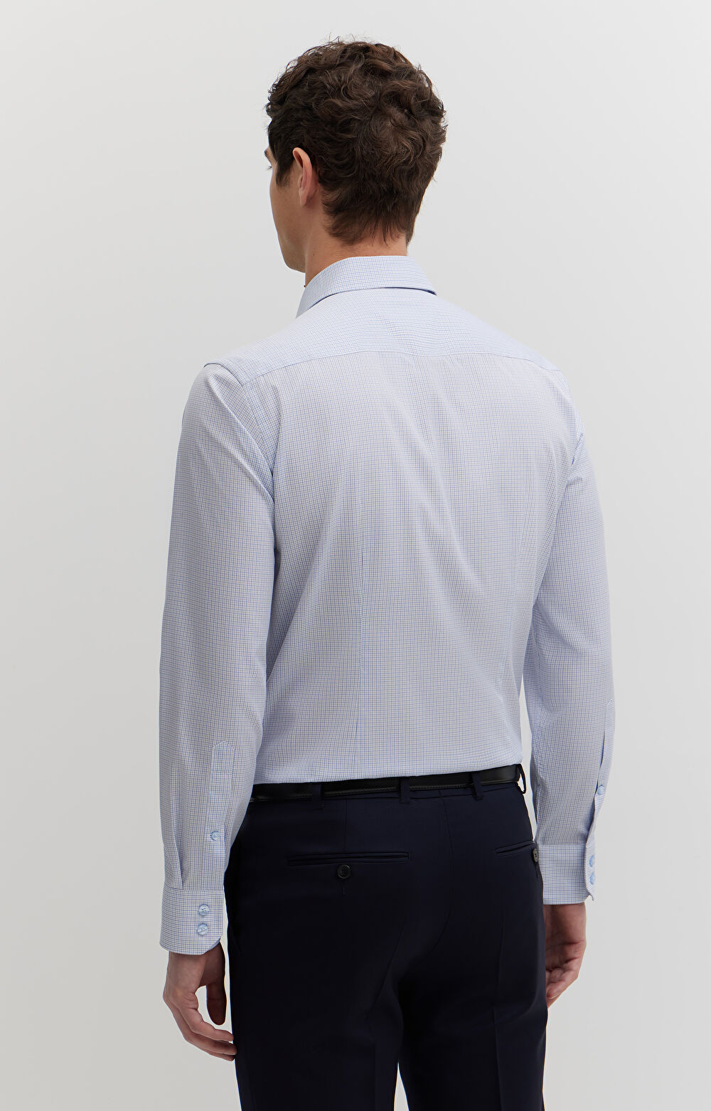 Koszula w kratę z dodatkiem jedwabiu - 3