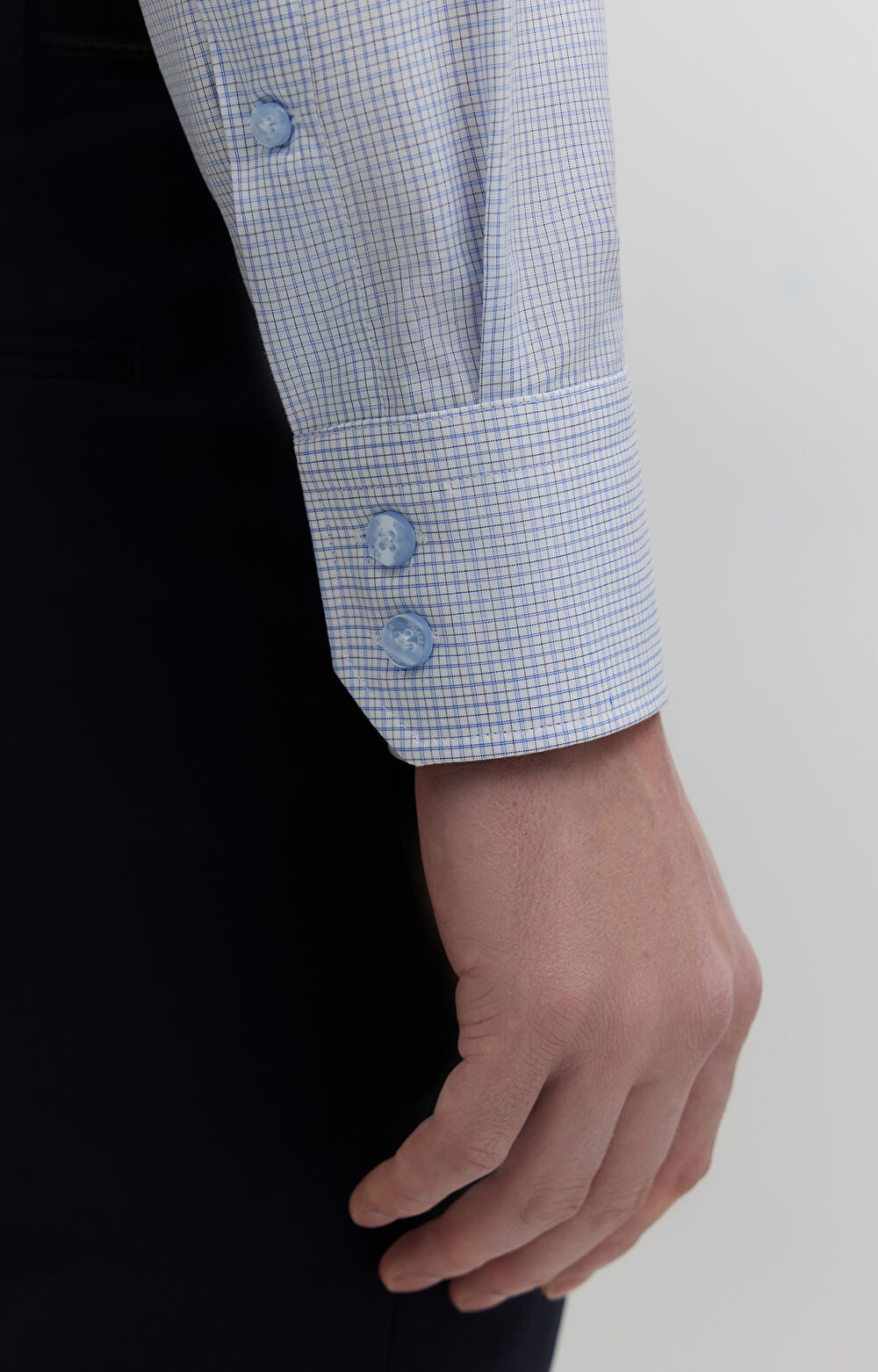 Koszula w kratę z dodatkiem jedwabiu - 5