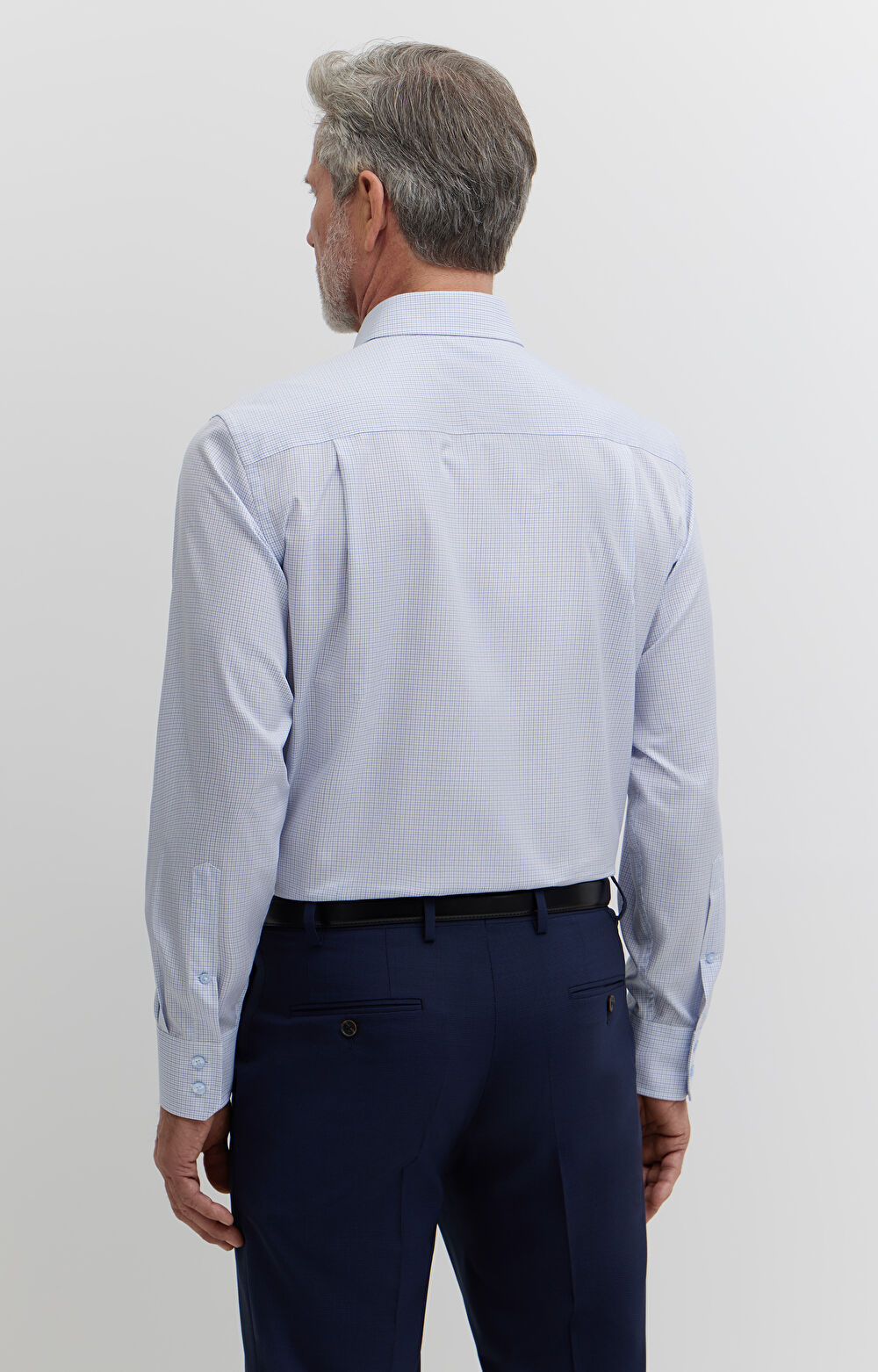 Koszula w kratę z dodatkiem jedwabiu - 3