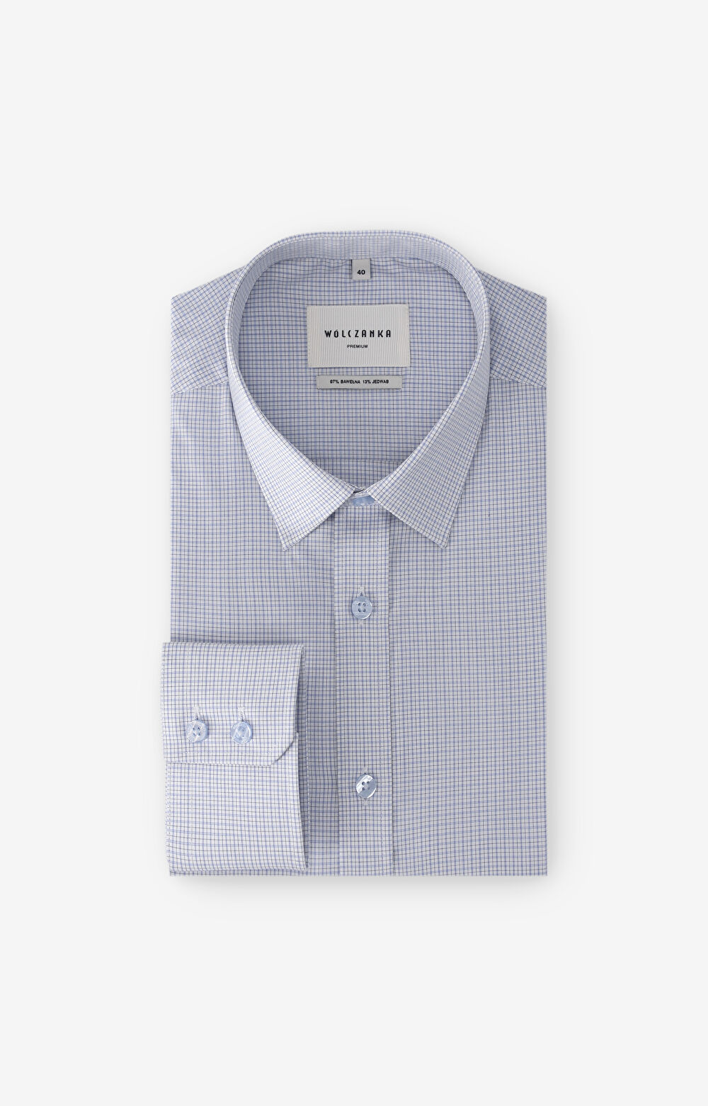 Koszula w kratę z dodatkiem jedwabiu