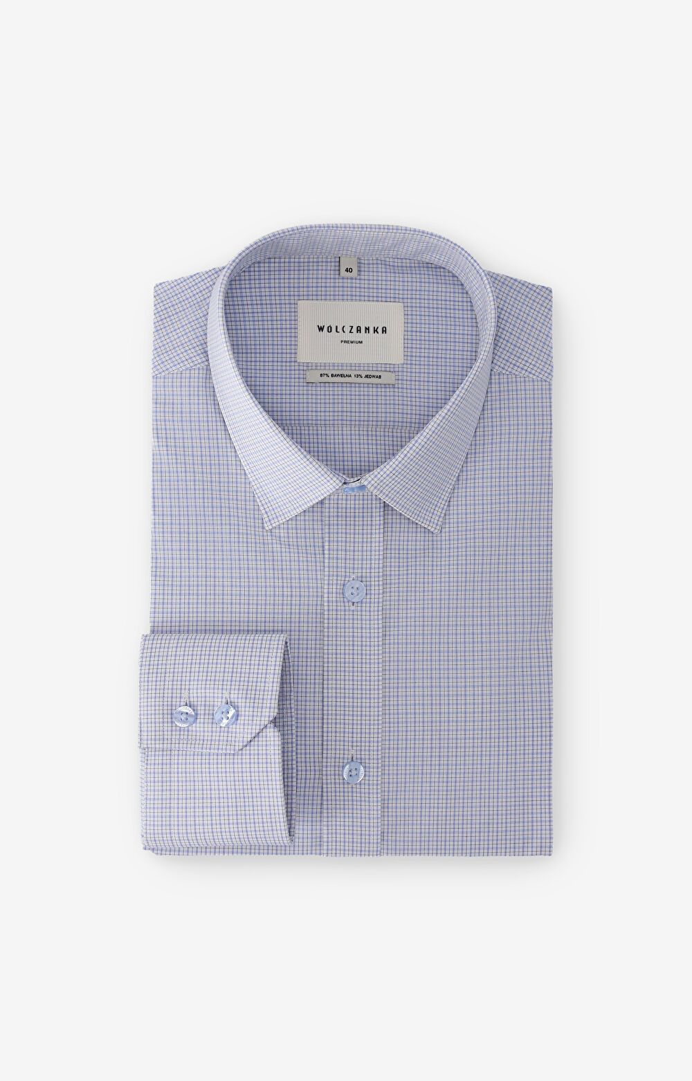 Koszula w kratę z dodatkiem jedwabiu