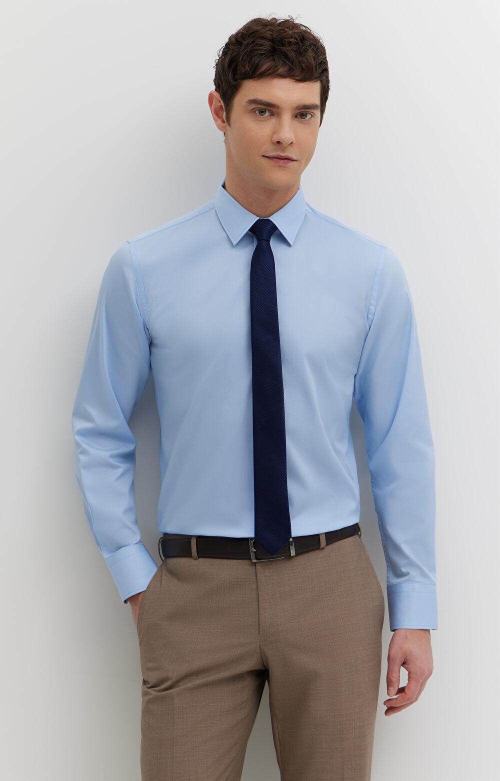 Koszula z diagonalu z kontrastem - 2