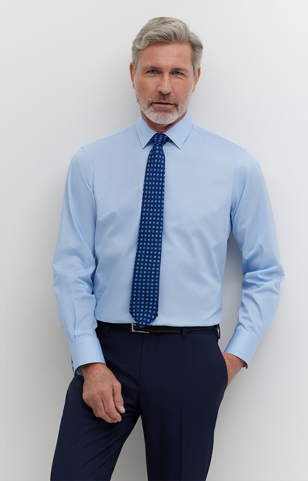 Koszula z diagonalu z kontrastem - 7