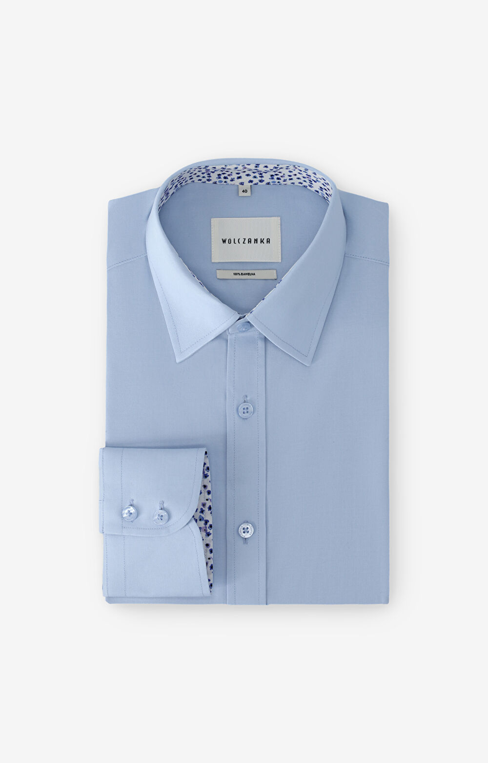 Koszula z diagonalu z kontrastem