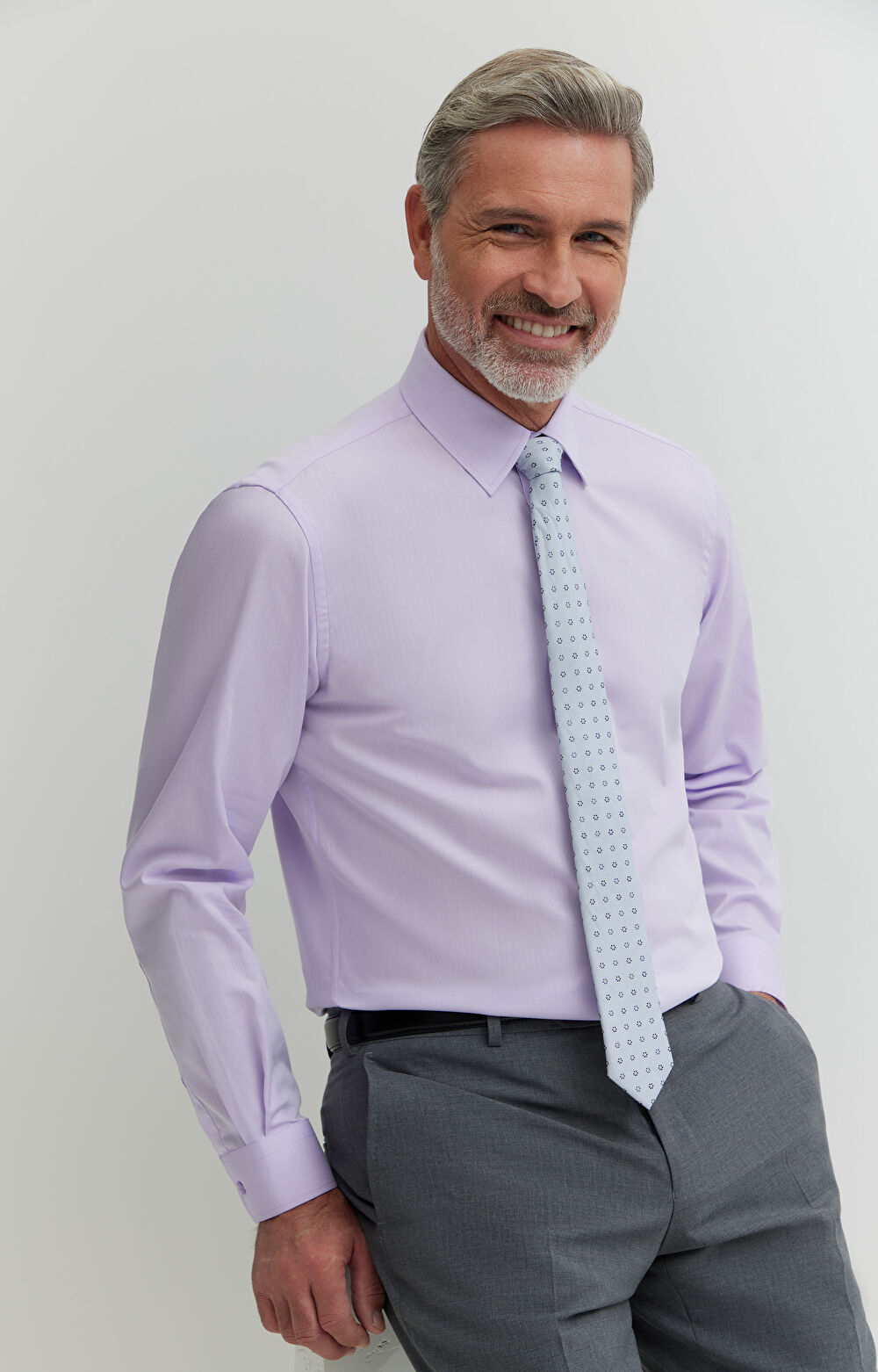 Jedwabny krawat z lnem - 2