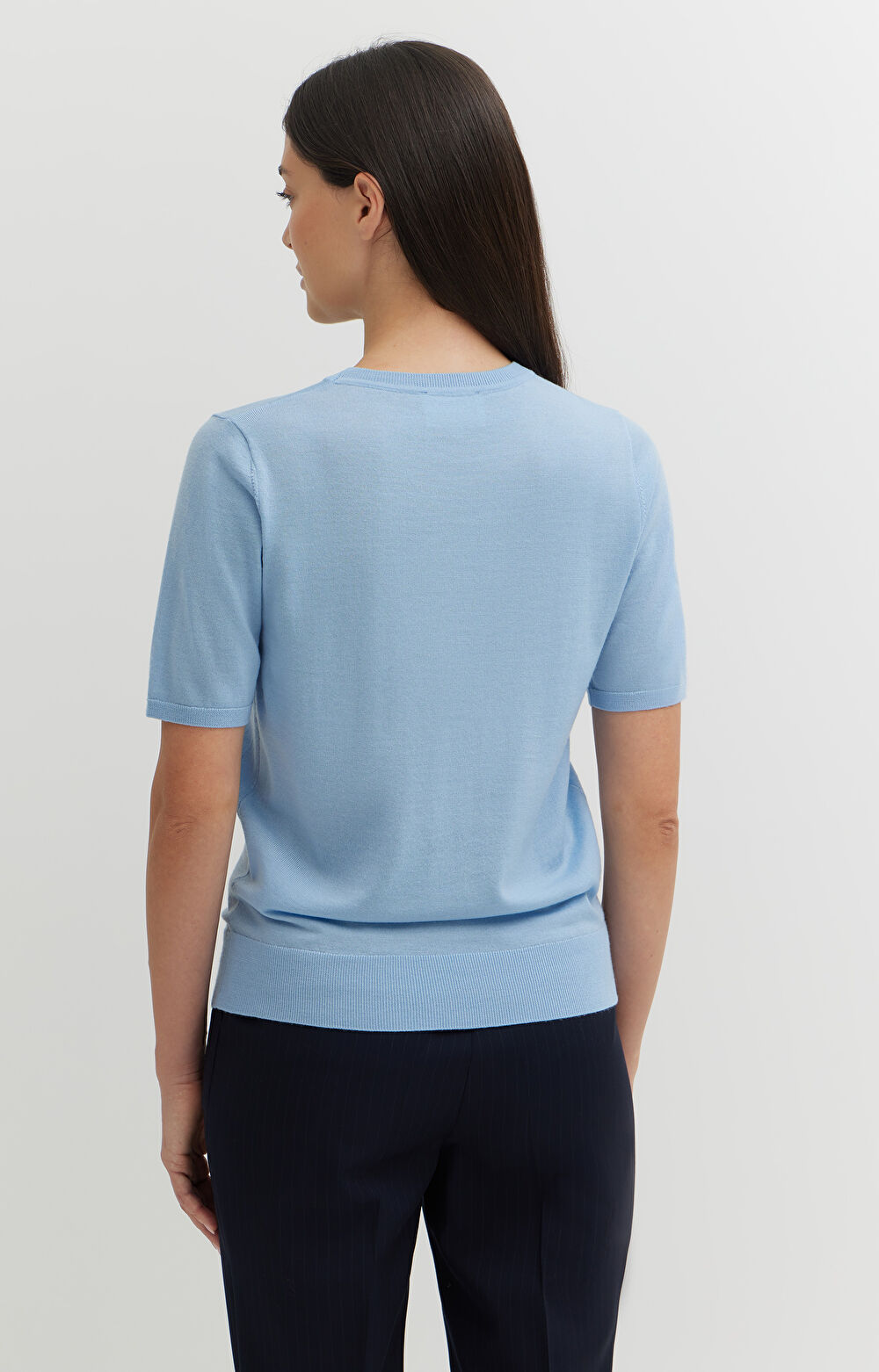 Sweter z krótkim rękawem z wełny merino - 4