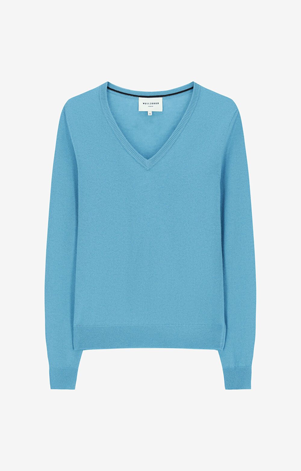 Sweter v-neck z wełny merino - 2