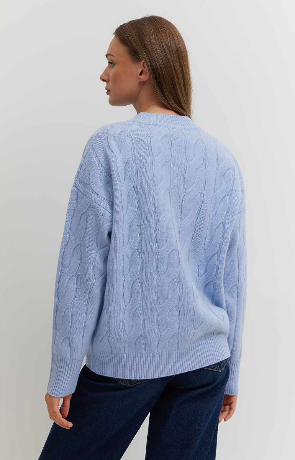 Sweter z wełny merino z warkoczowym splotem - 3