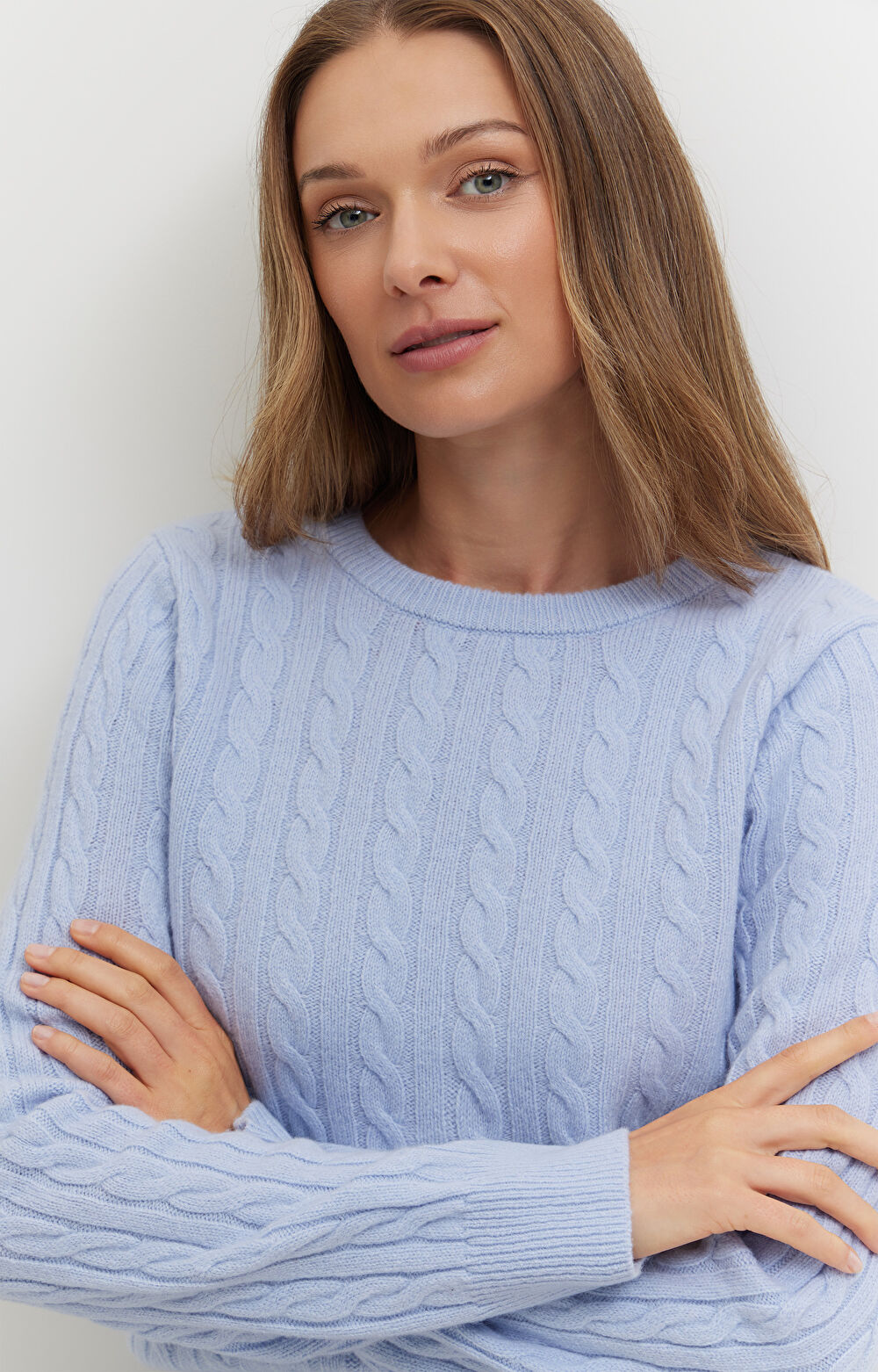 Sweter z wełny z warkoczowym splotem - 5