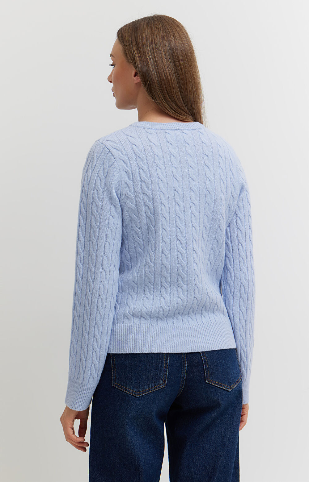 Sweter z wełny z warkoczowym splotem - 3