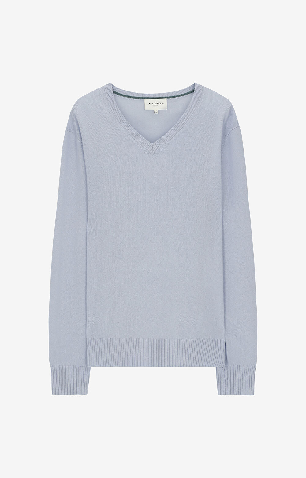 Wełniany sweter v-neck z kaszmirem - 2