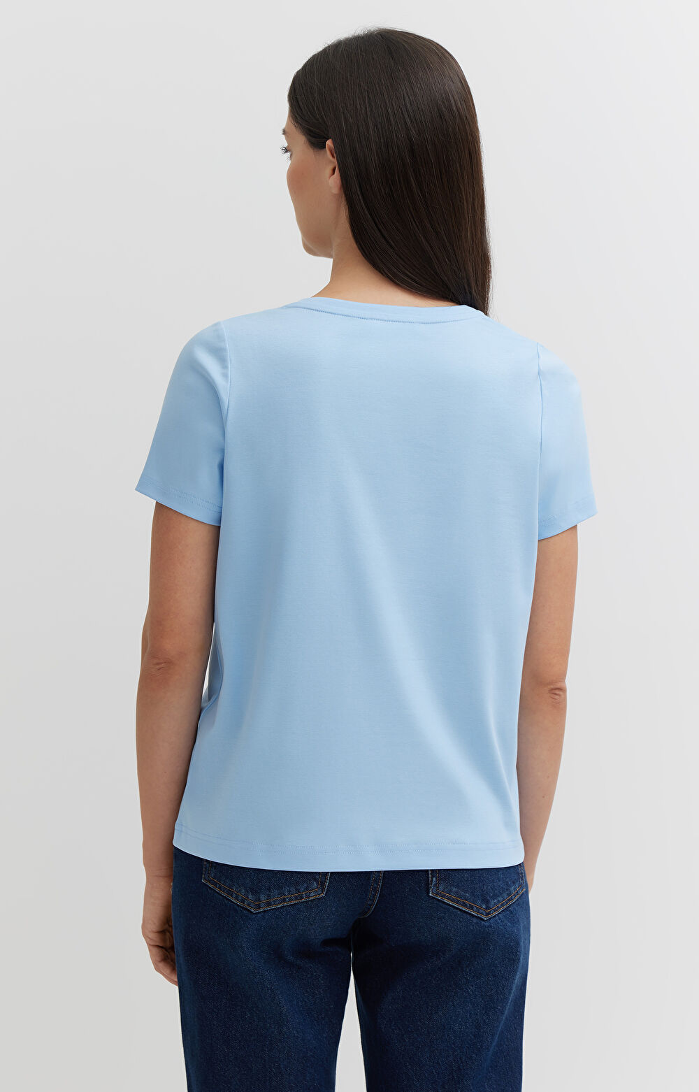 T-shirt v-neck z bawełny podwójnie merceryzowanej - 6