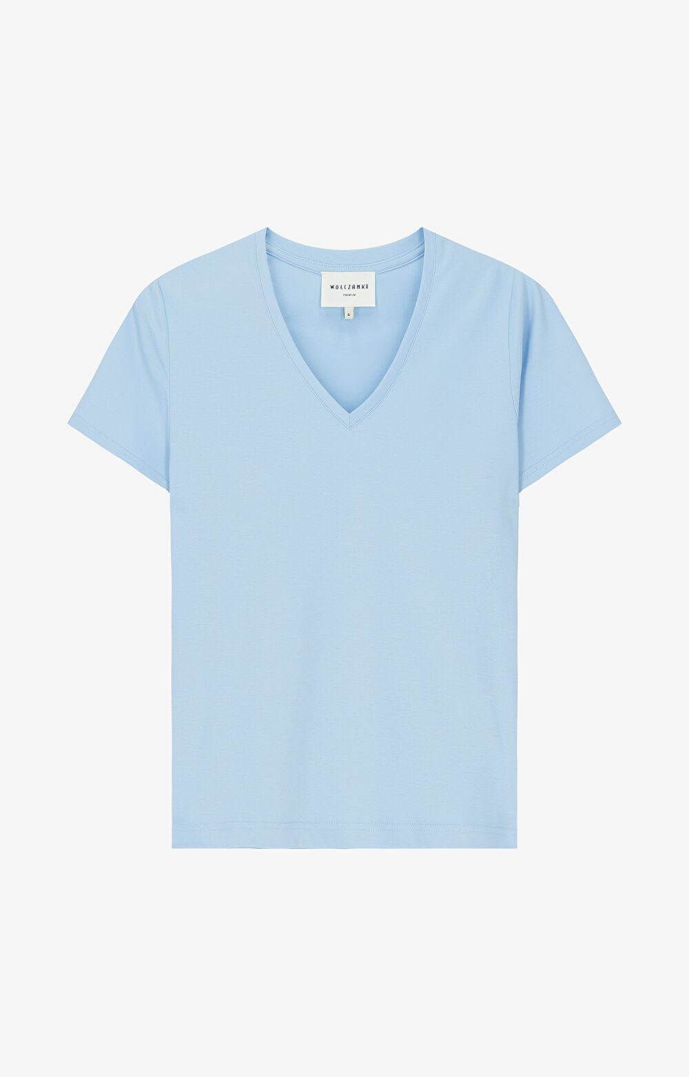 T-shirt v-neck z bawełny podwójnie merceryzowanej - 2