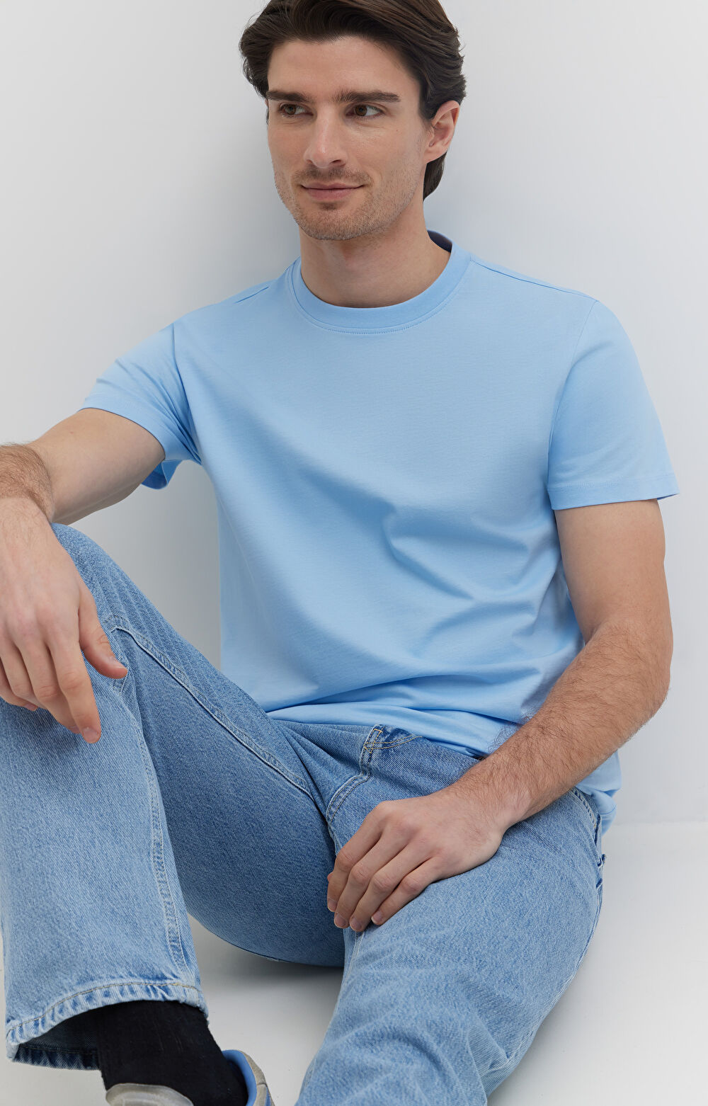 Gładki t-shirt z bawełny organicznej - 5