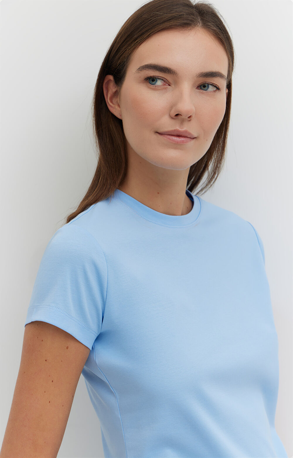 T-shirt slim z bawełny merceryzowanej - 3