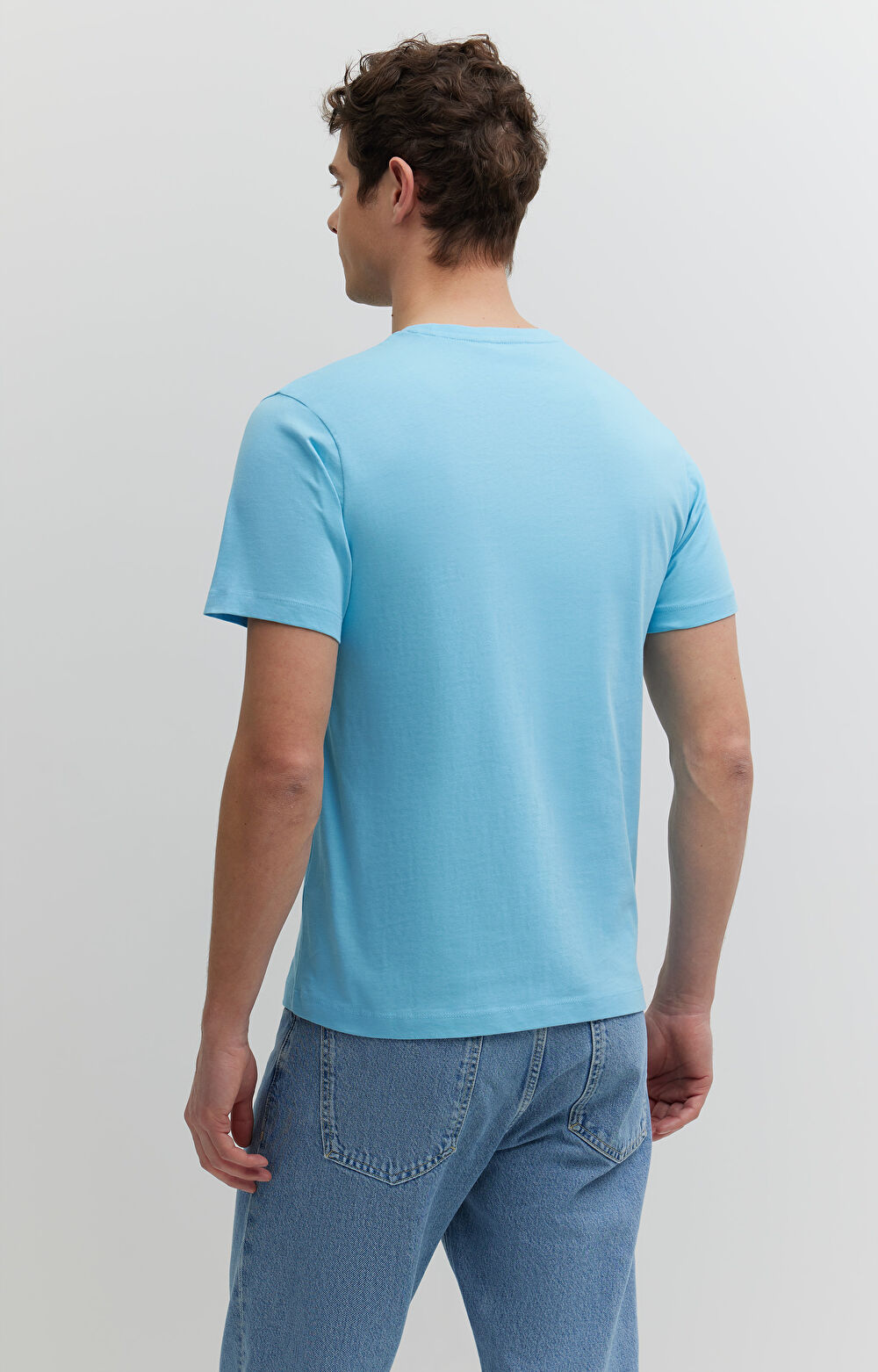 T-shirt z bawełny merceryzowanej z haftem - 3