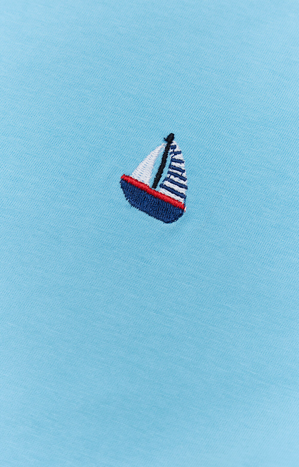 T-shirt z bawełny merceryzowanej z haftem - 6