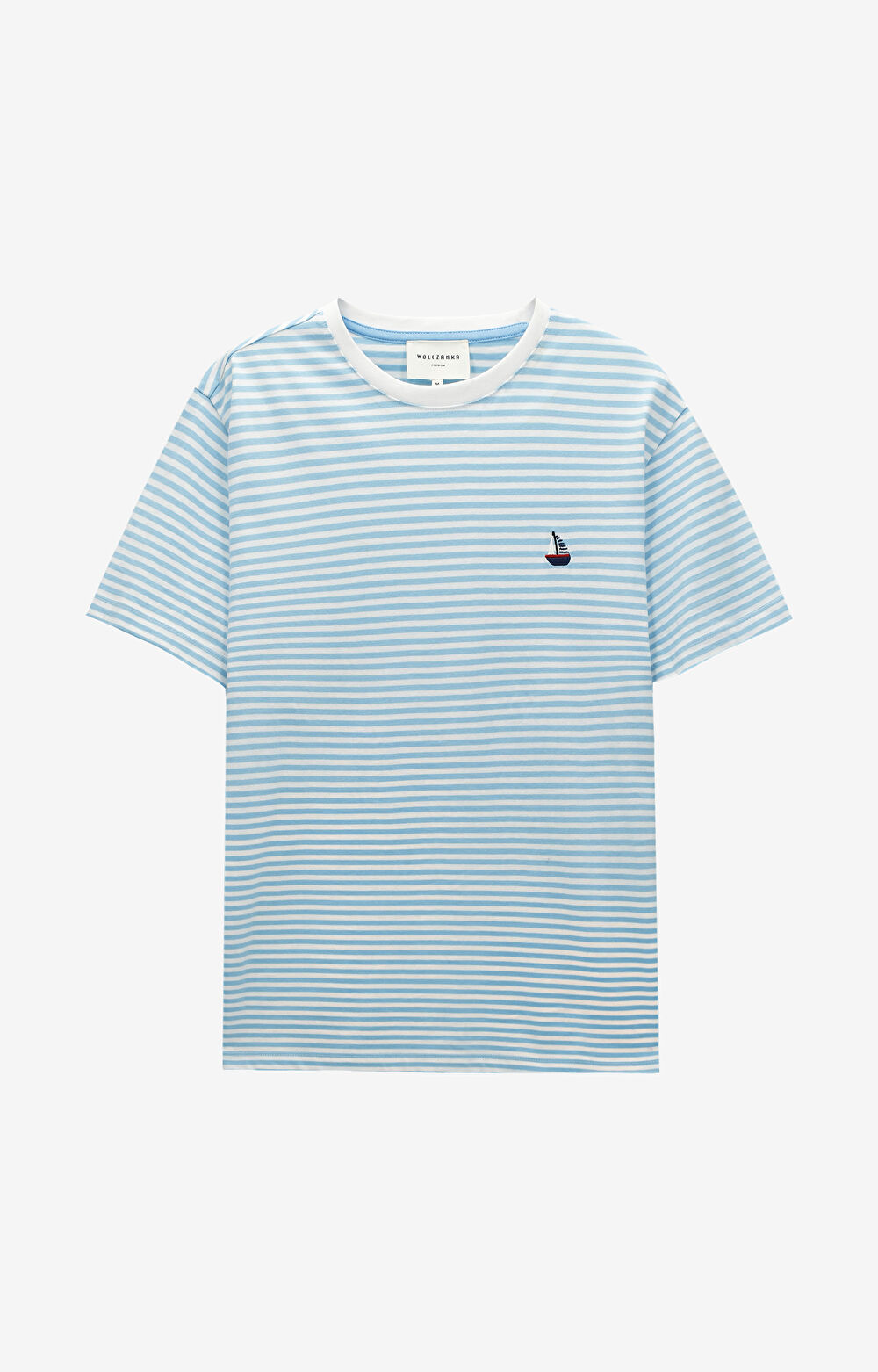 T-shirt z bawełny merceryzowanej z haftem - 2