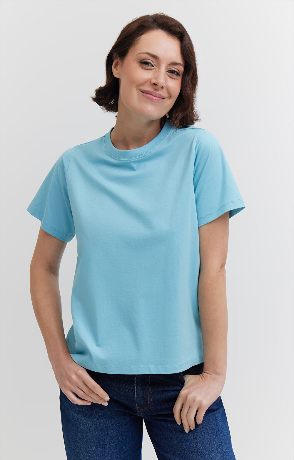 T-shirt regular z bawełny merceryzowanej - 3
