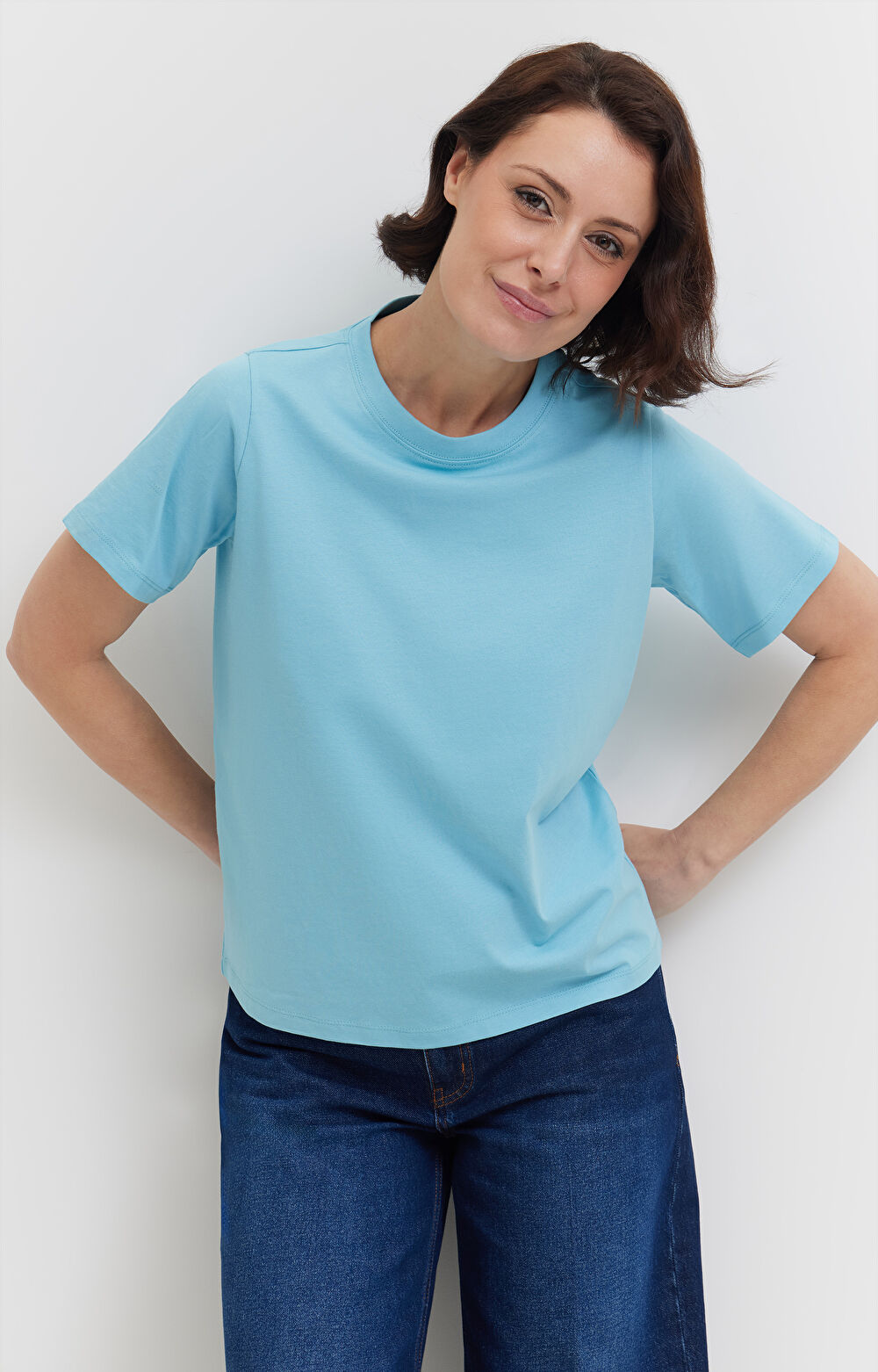 T-shirt regular z bawełny merceryzowanej - 5