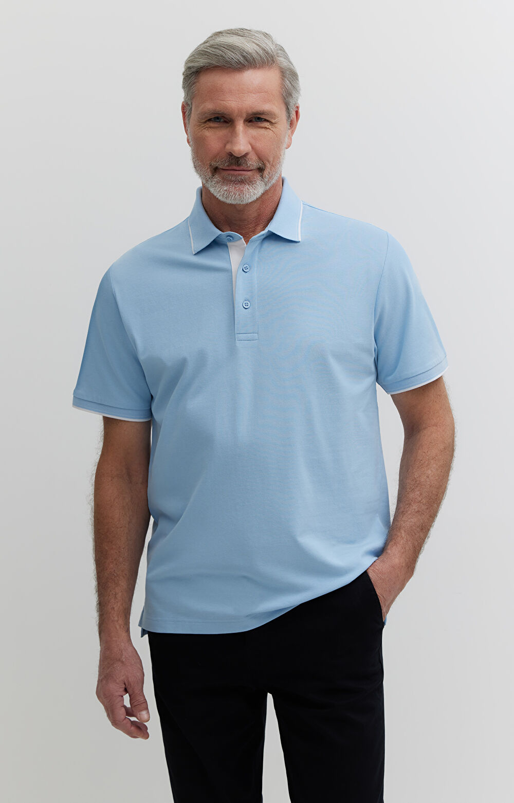 Polo z bawełny merceryzowanej z kontrastem