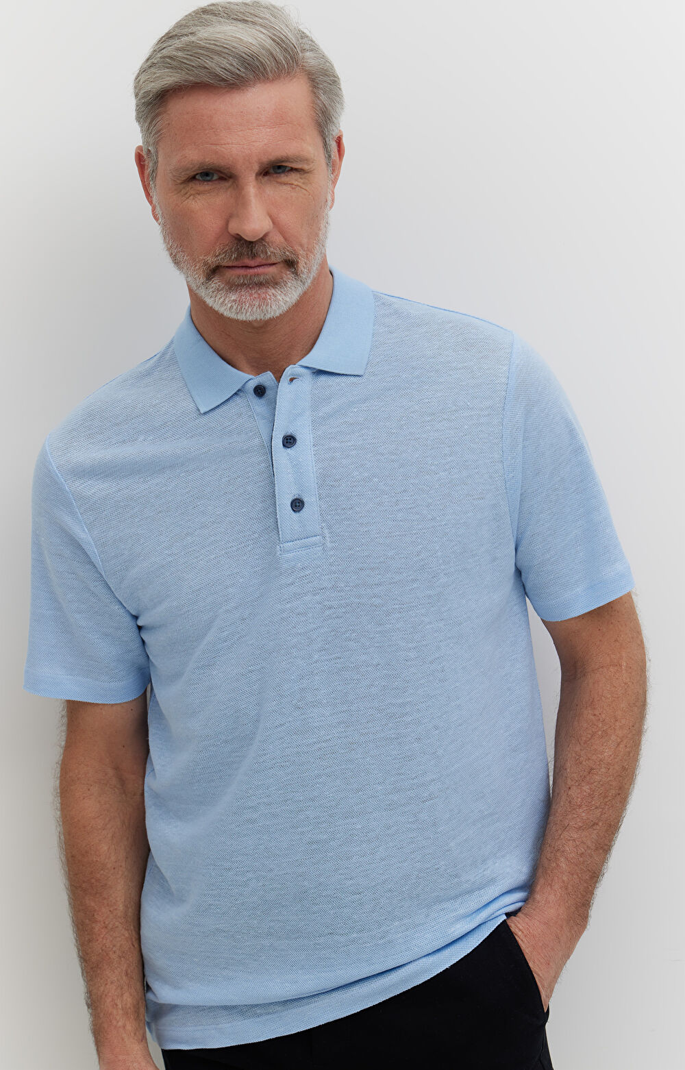 Polo ze strukturalnego lnu - 5