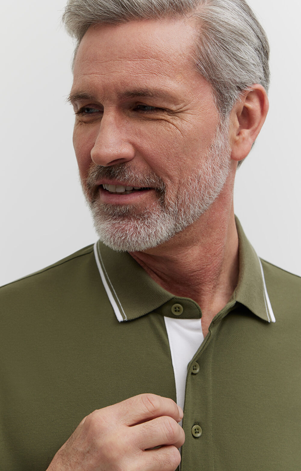 Polo z bawełny merceryzowanej z kontrastem - 3