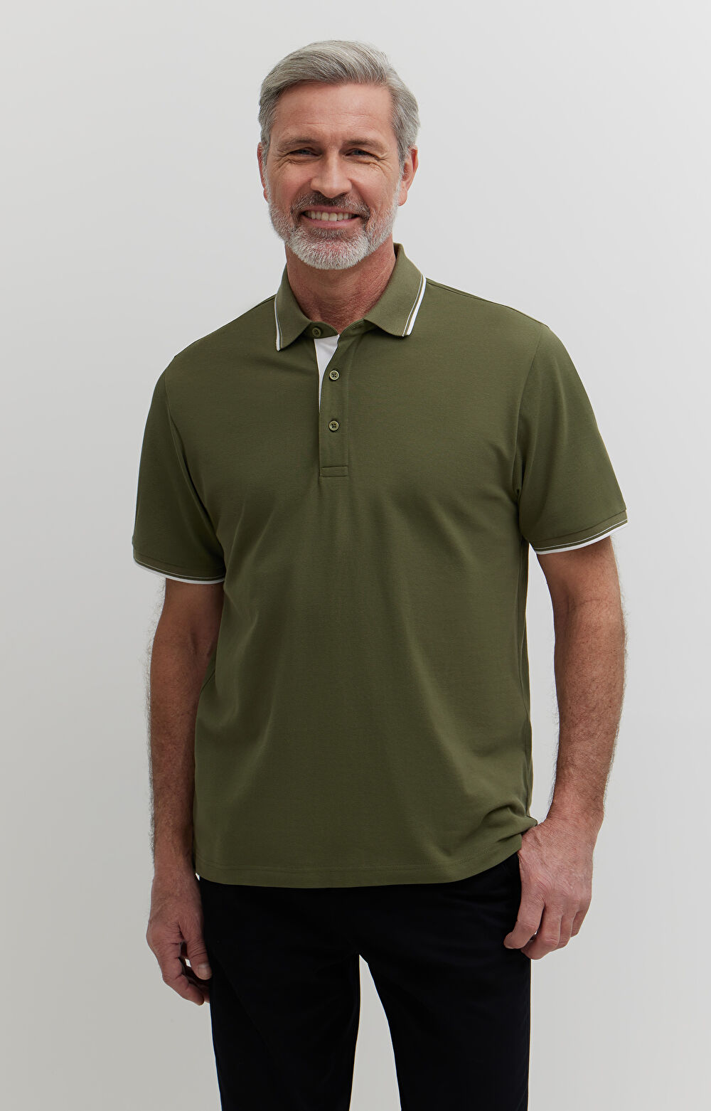 Polo z bawełny merceryzowanej z kontrastem