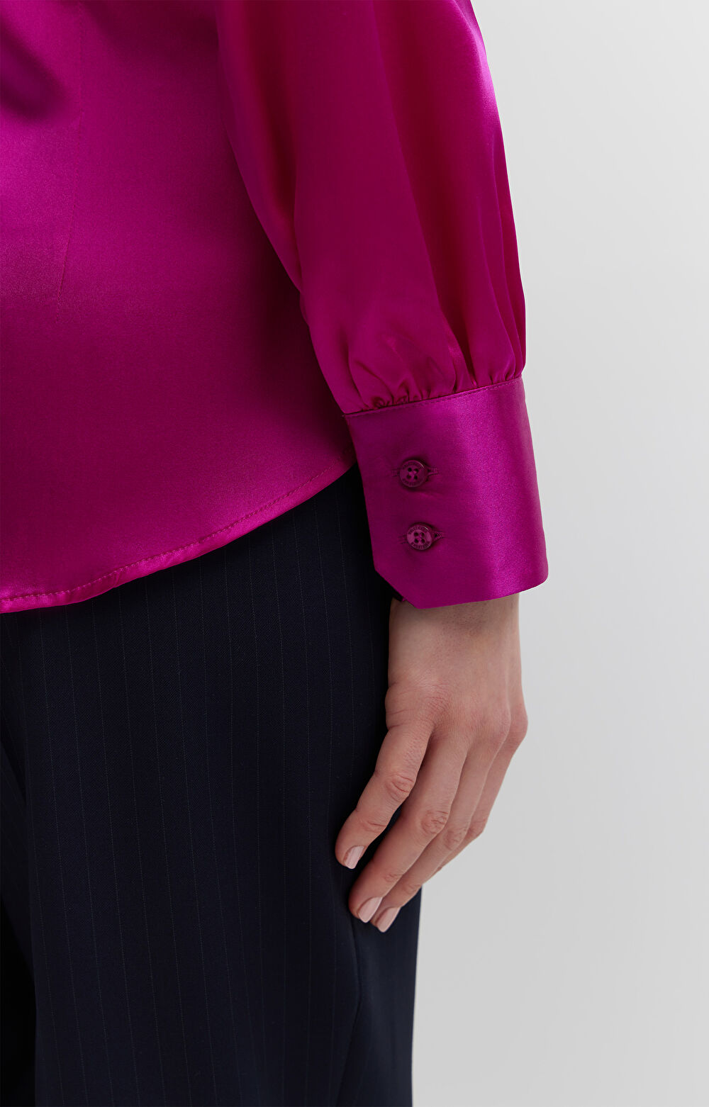 Koszula z jedwabiu z kokardą - 4