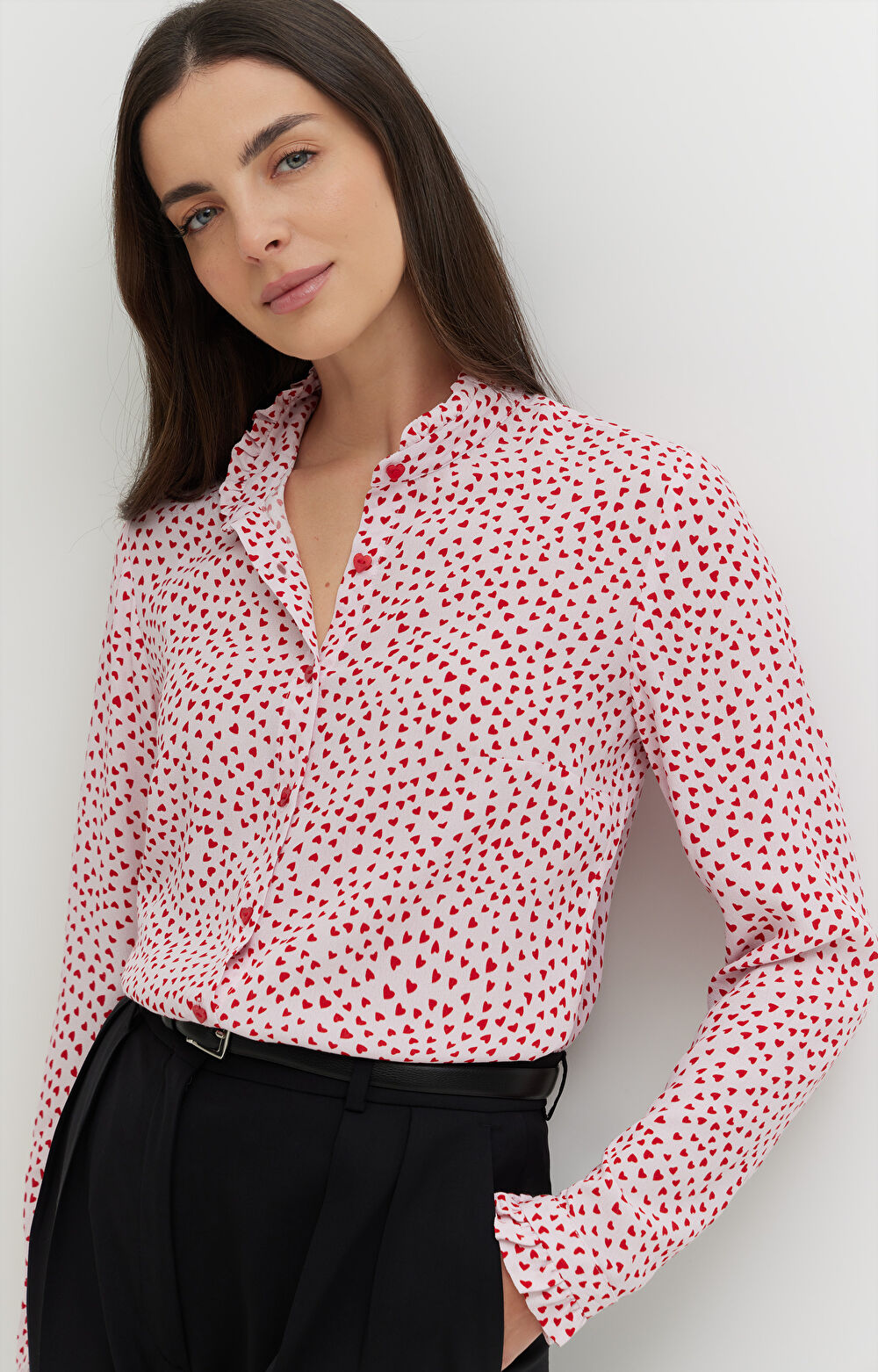 Koszula z wiskozy w serduszka - 8