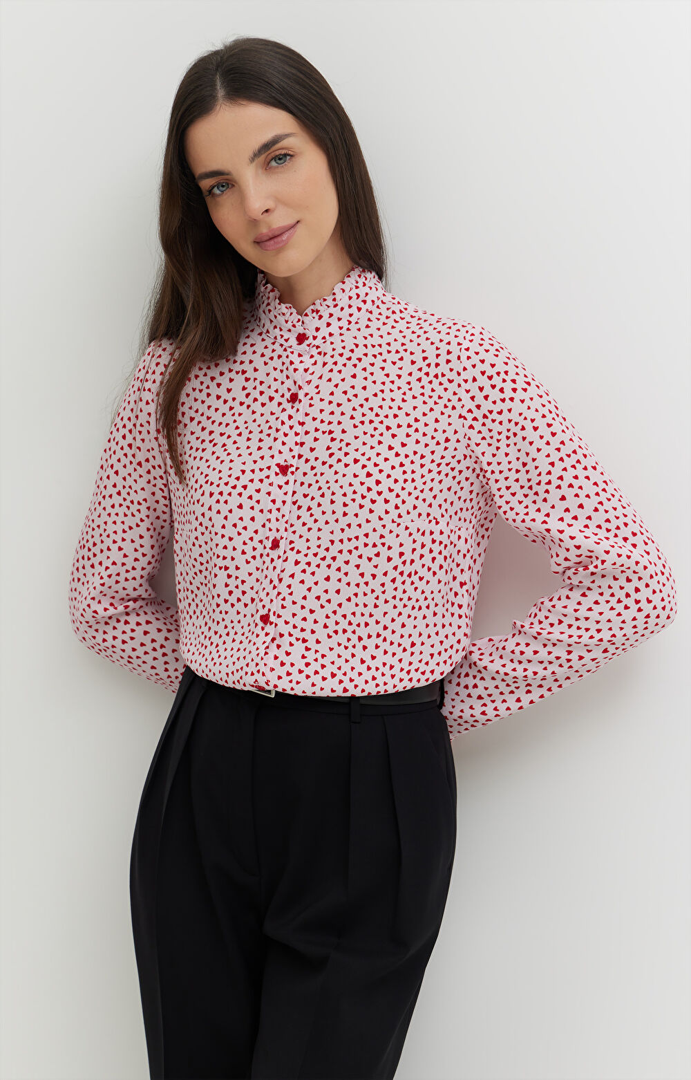 Koszula z wiskozy w serduszka - 7