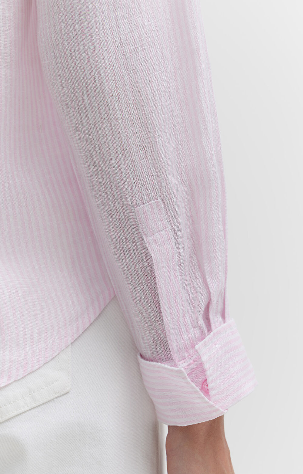 Lniana koszula w paski - 4