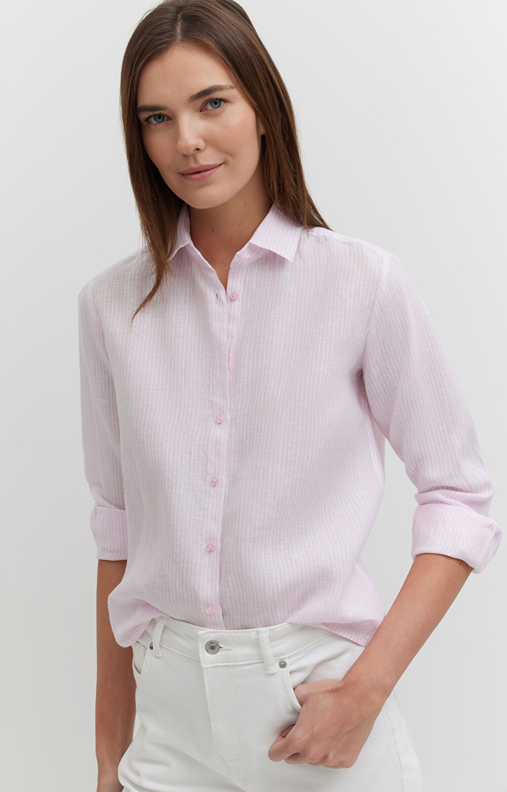 Lniana koszula w paski