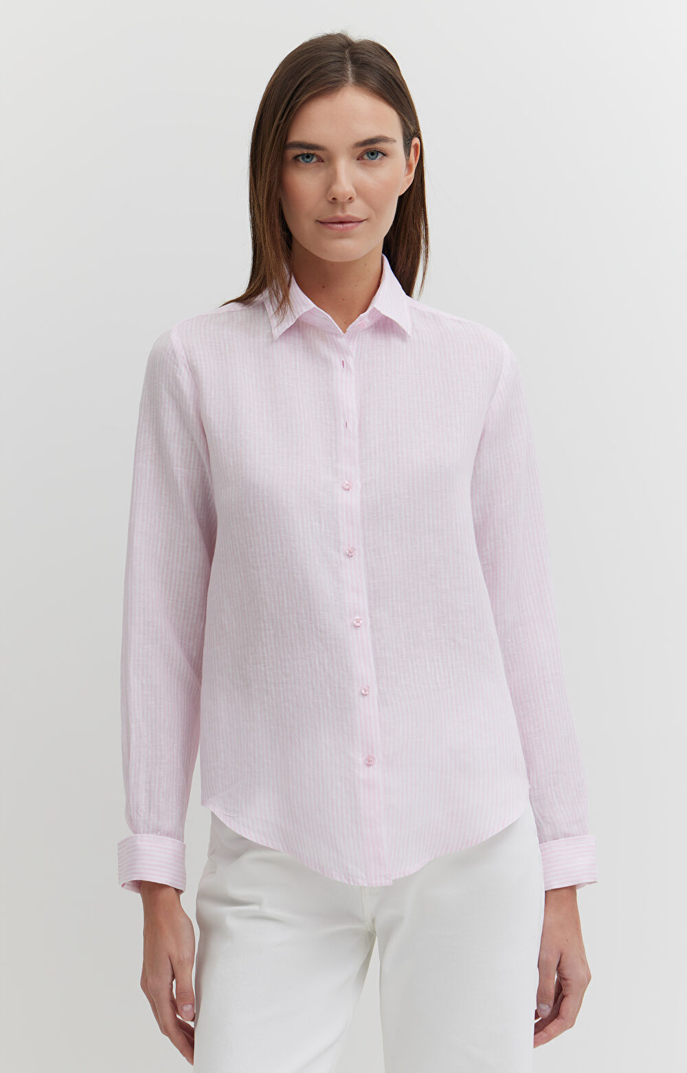 Lniana koszula w paski - 2