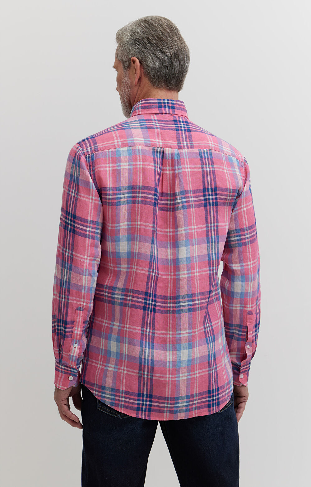 Koszula lniana w kratę - 3