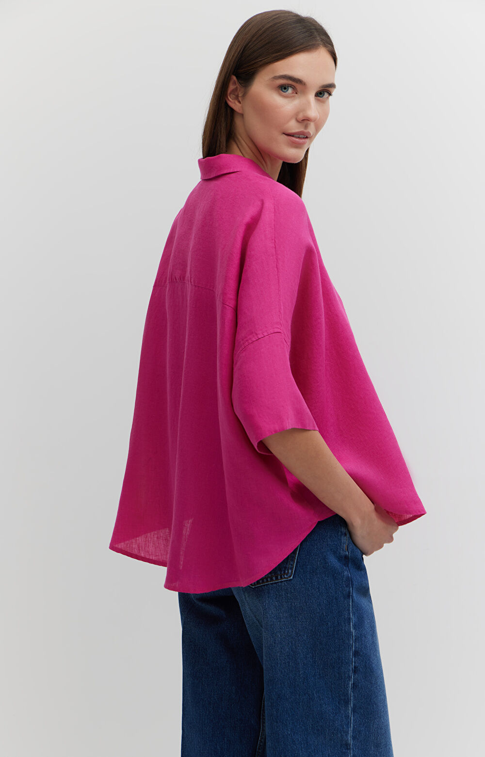 Lniana koszula z krótkim rękawem - 5