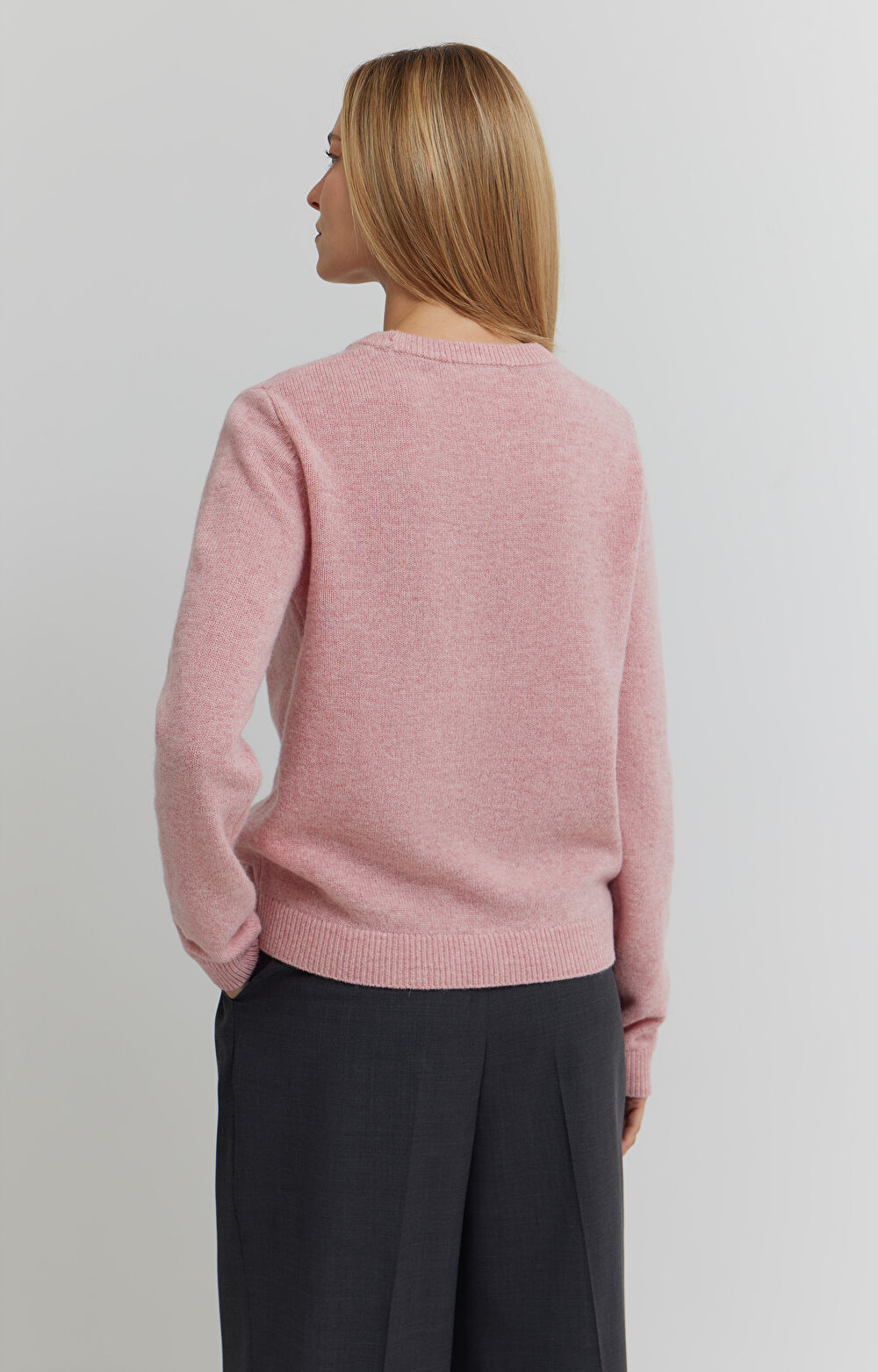 Melanżowy sweter z wełny - 4