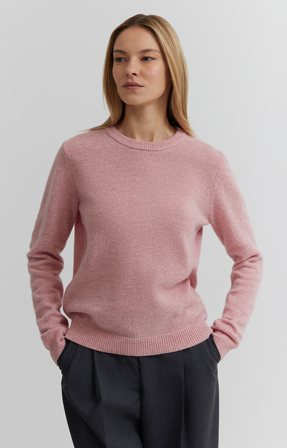 Melanżowy sweter z wełny - 3