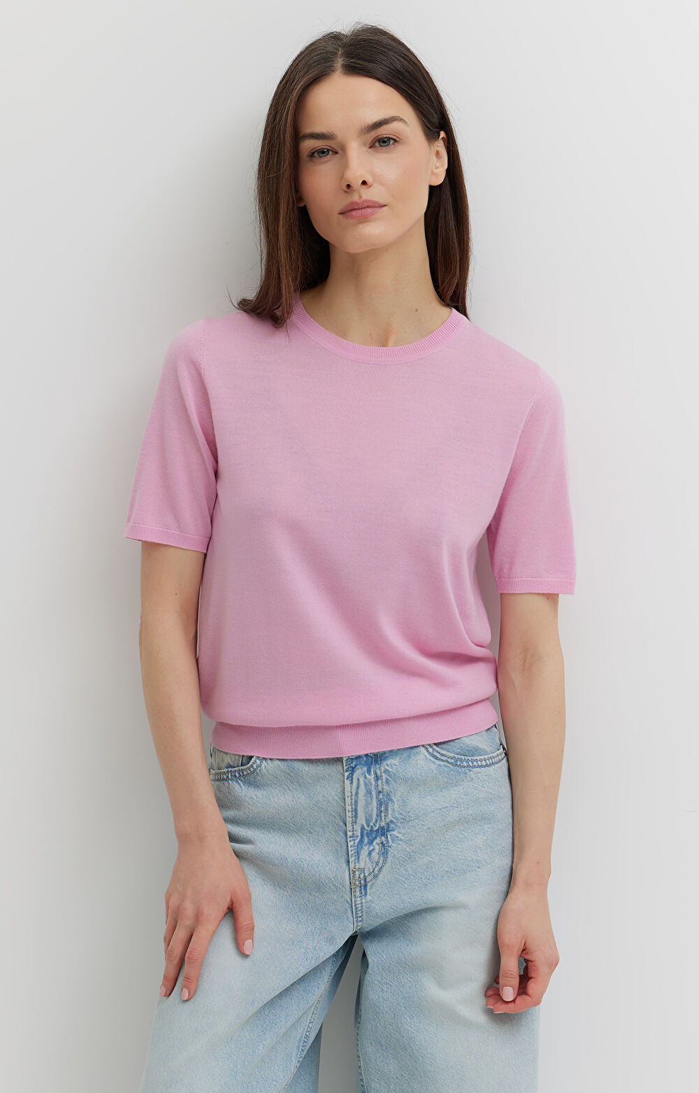 Sweter z krótkim rękawem z wełny merino - 3